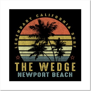 The Wedge Newport Beach Retro Palm Sunset - Beach Gift idea Posters and Art